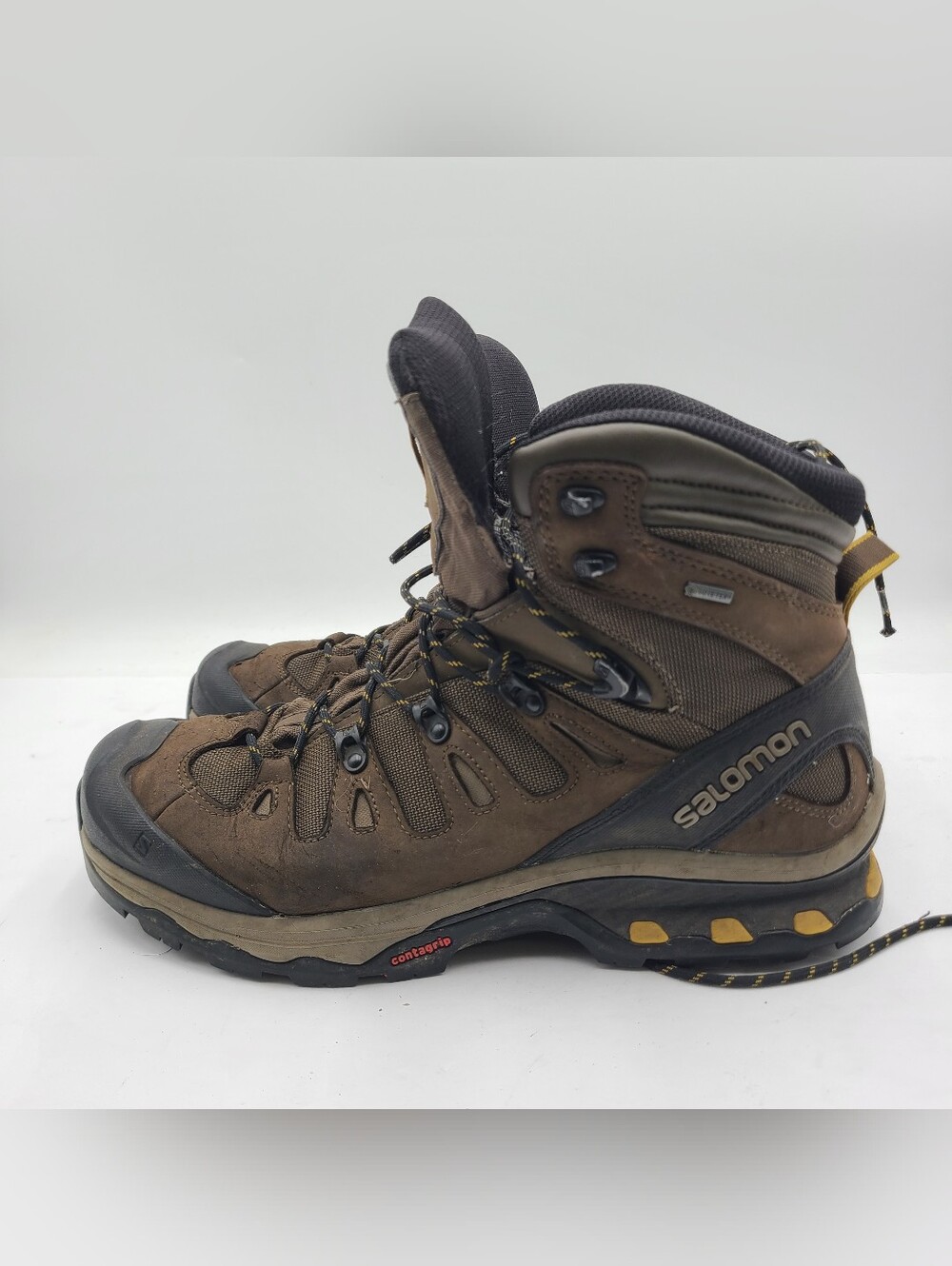 B38 Salomon Men's 13 Fossil Rain Quest 4D 2 Gtx Goretex Hiking Boots Outdoor LF1